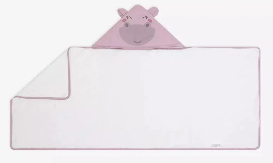 Albero Mio Animals & Love Hippo 50 X 120 Cm Bamboo Badcape A001 - Afbeelding 2