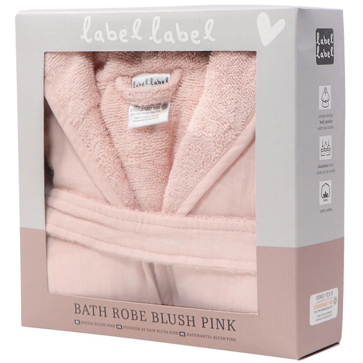 Label Label Blush Pink Badstof/Hydrofiel Badjas LLTT-934666 8 Label Label Blush Pink Badstof/Hydrofiel Badjas LLTT-934666 - Afbeelding 6