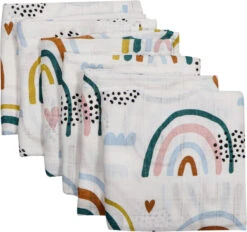 Blush & Blossom Rainbow Hydrofiel Starterset TR-BB4050 10 Blush & Blossom Rainbow Hydrofiel Starterset TR-BB4050 -Winkel Voor Babyverzorgingsproducten mamaloes blush blossom muslin baby starter pack rainbow 02