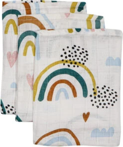 Blush & Blossom Rainbow Hydrofiel Starterset TR-BB4050 11 Blush & Blossom Rainbow Hydrofiel Starterset TR-BB4050 -Winkel Voor Babyverzorgingsproducten mamaloes blush blossom muslin baby starter pack rainbow 03