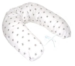 MamaLoes Amy Wit Met Grijze Sterren Voedingskussen 66781