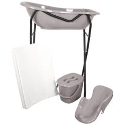 MamaLoes Badstandaard Zwart DM-029b -Winkel Voor Babyverzorgingsproducten mamaloes badset grijs met zwarte badstandaard 1 1
