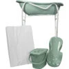 MamaLoes Stone Green Badset Incl. Witte Badstandaard -Winkel Voor Babyverzorgingsproducten mamaloes stone green badset incl. witte badstandaard wit kussen
