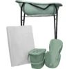 MamaLoes Stone Green Badset Incl. Zwarte Badstandaard 2 MamaLoes Stone Green Badset Incl. Zwarte Badstandaard -Winkel Voor Babyverzorgingsproducten mamaloes stone green badset incl. zwarte badstandaard wit kussen