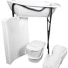 MamaLoes Wit Badset Incl. Graphite Badstandaard -Winkel Voor Babyverzorgingsproducten mamaloes wit badset incl. graphite badstandaard 1 1