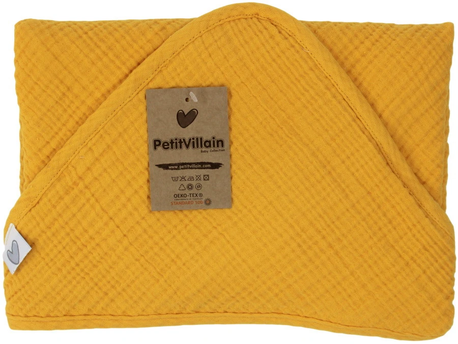 Petit Villain Hydrofiel Okergeel Badcape 3 Petit Villain Hydrofiel Okergeel Badcape